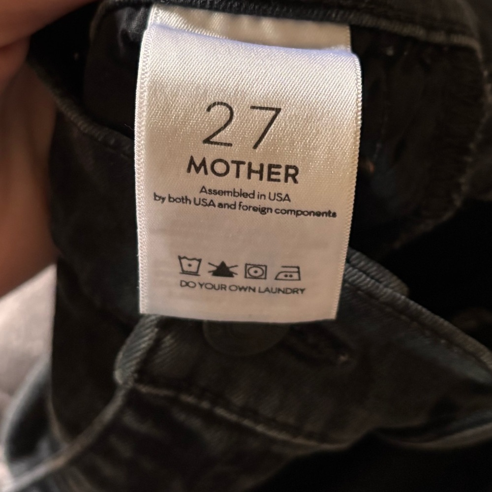 MOTHER High Rise Black Distressed Jeans - Picture 5 of 6